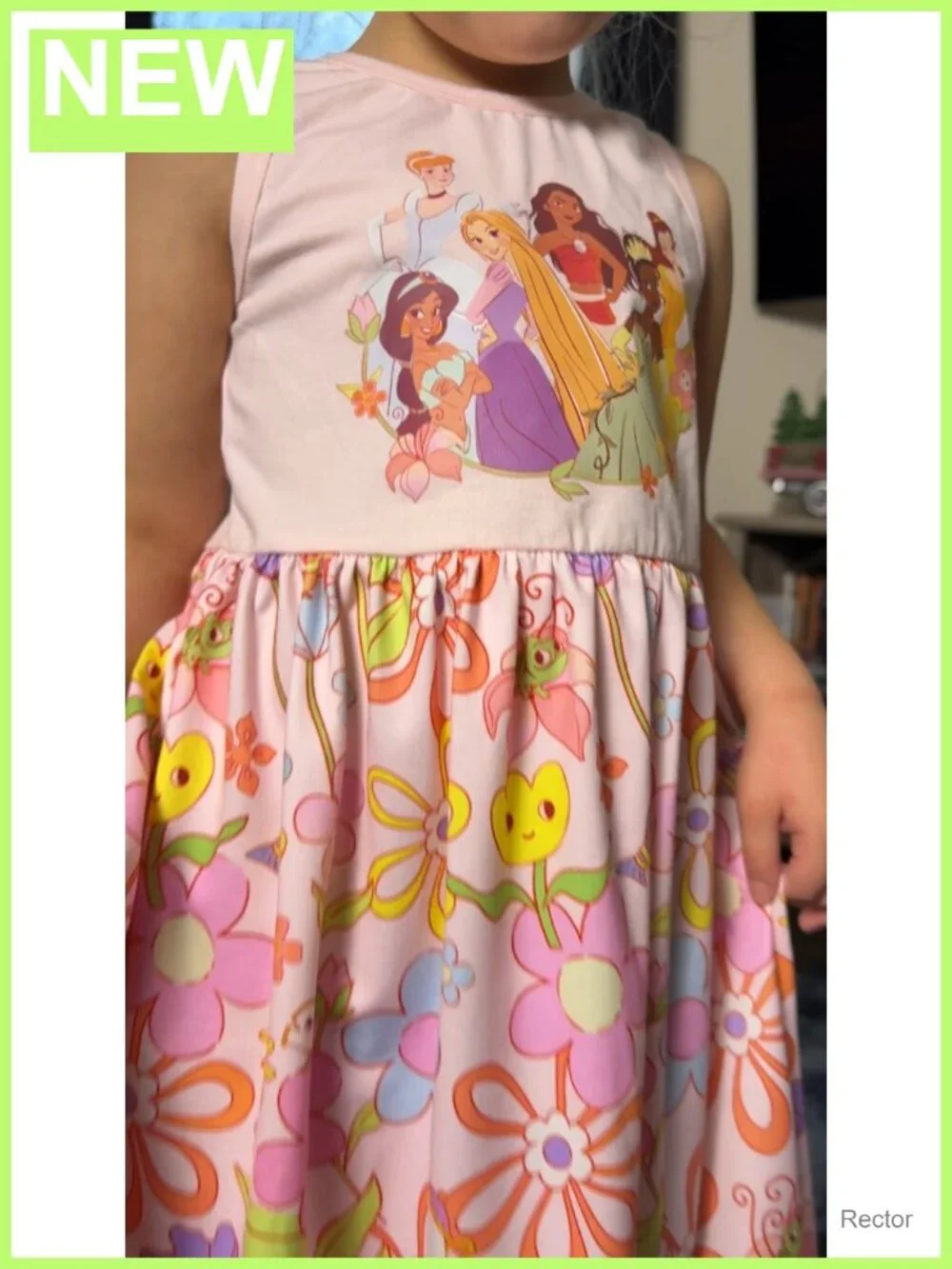 Disney Princess Girls A-Line Sleeveless Summer Dress Milk Silk Casual